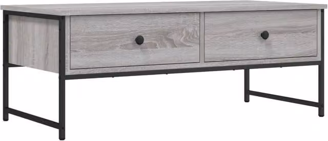 Berkfield Home Grey Sonoma Coffee Table, W: 101 cm, D: 49 cm, H: 39.5 cm