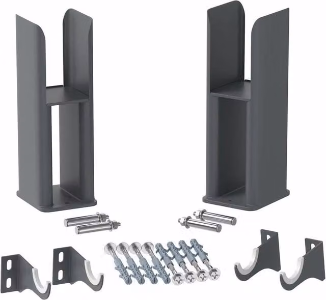 SPETLEK Anthracite Double Bar Legs for Horizontal Flat Radiator in Grey, W: 100 cm, H: 40 cm – 1