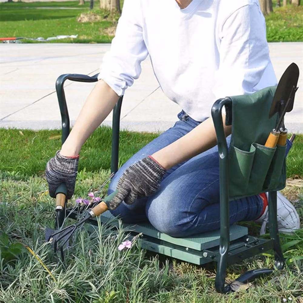 FLAVORA Green Metal Garden Kneeler Seat – 4