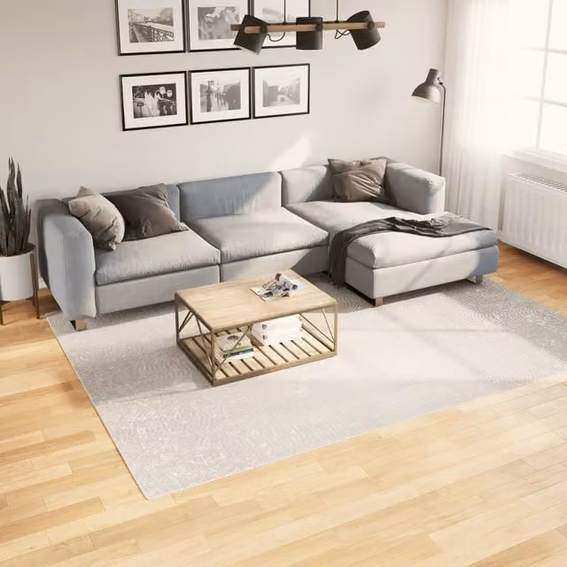 Berkfield Home IZA Scandinavian Style Geometric Short Pile Rug in Cream and Beige, W: 200 cm, D: 280 cm