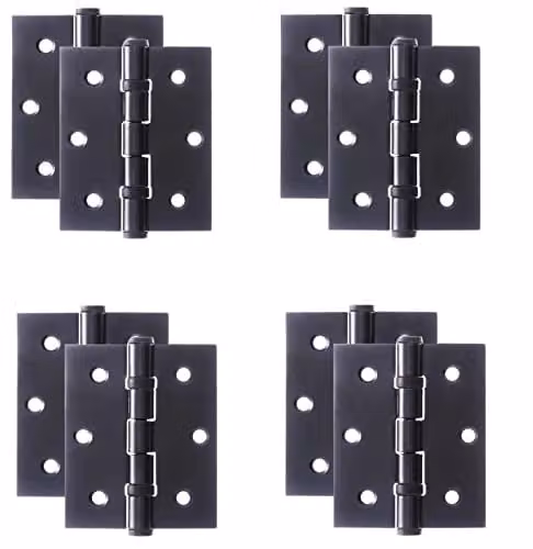 Golden Grace Matt Black Screw On Ball Bearing Timber Butt Hinges, 4 Pairs – 1