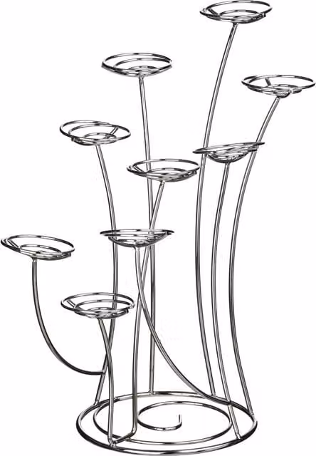 Orsina Faye Silver Stainless Steel Round 9 Cup Cake Stand – 1
