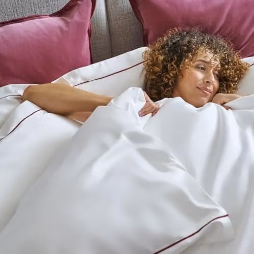 Christy Premium Mako Satin Cotton Duvet Cover and Pillowcase Set, Pink, 200 x 200 cm, 500 Thread Count – 3