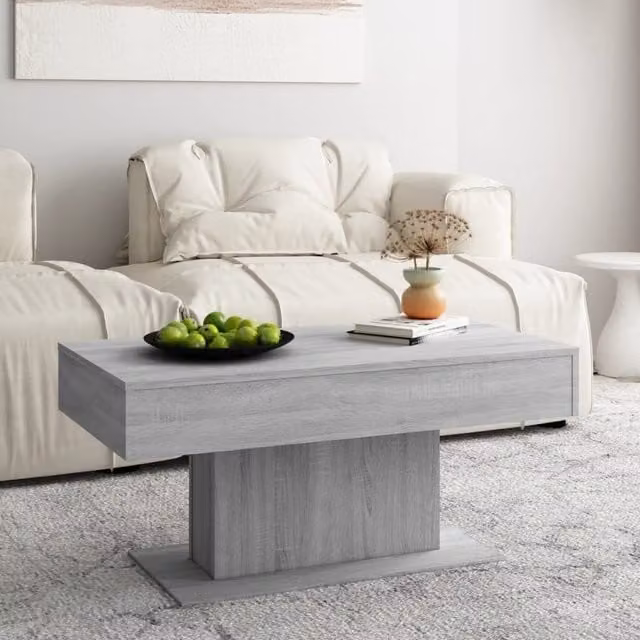 Berkfield Home Grey Sonoma Coffee Table, W: 96 cm, D: 50 cm, H: 45 cm
