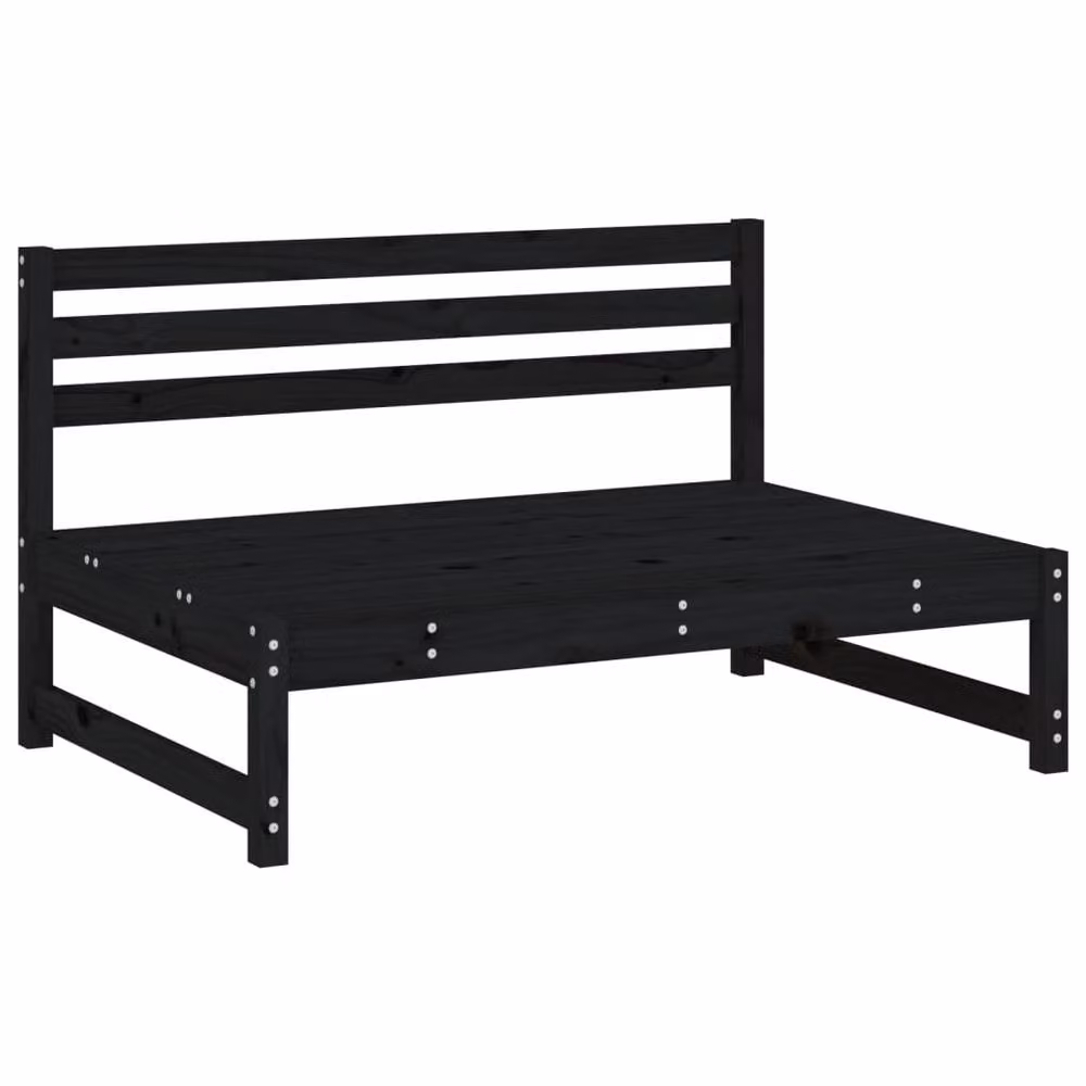 Berkfield Home 4 Piece Black Solid Wood Pine Garden Lounge Set with Cushions – 2