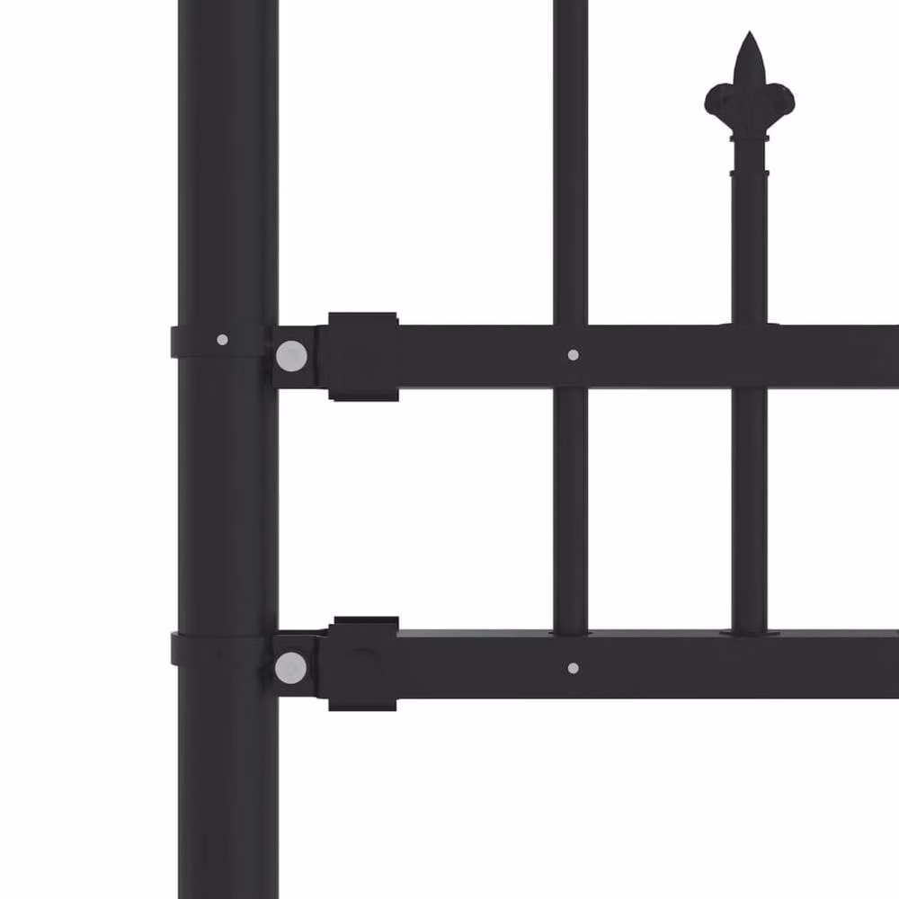 Berkfield Home Spear Top Garden Fence, Black Powder-coated Steel, Height: 115 cm – 3