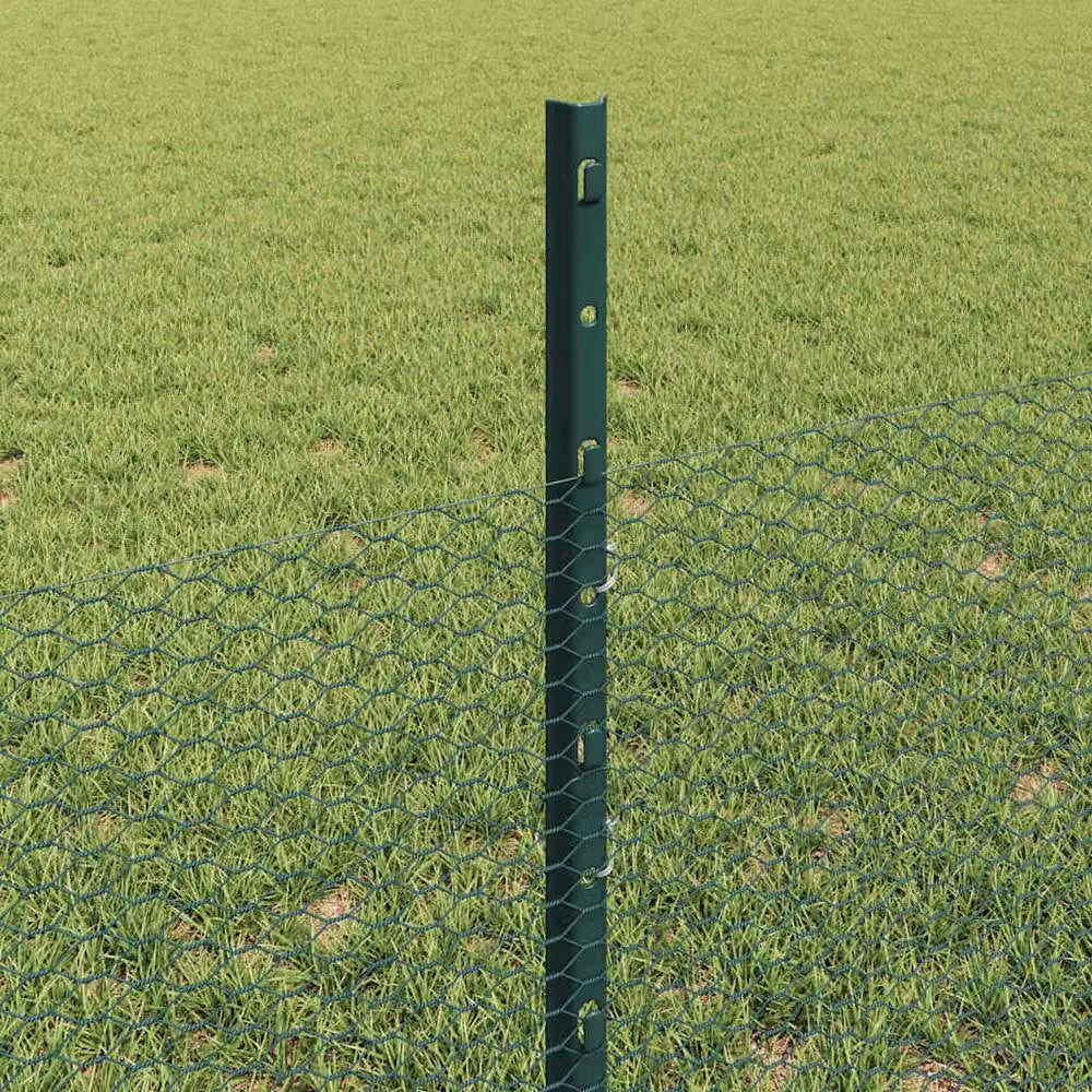 Berkfield Set of 2 Green PVC Coated Stainless Steel Rectangular Garden Fence Set – 3