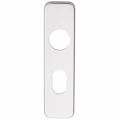 Loops Pair of Oval Backplate Door Handles for Safety Levers in Brushed Silver Aluminium, 154 x 40 mm