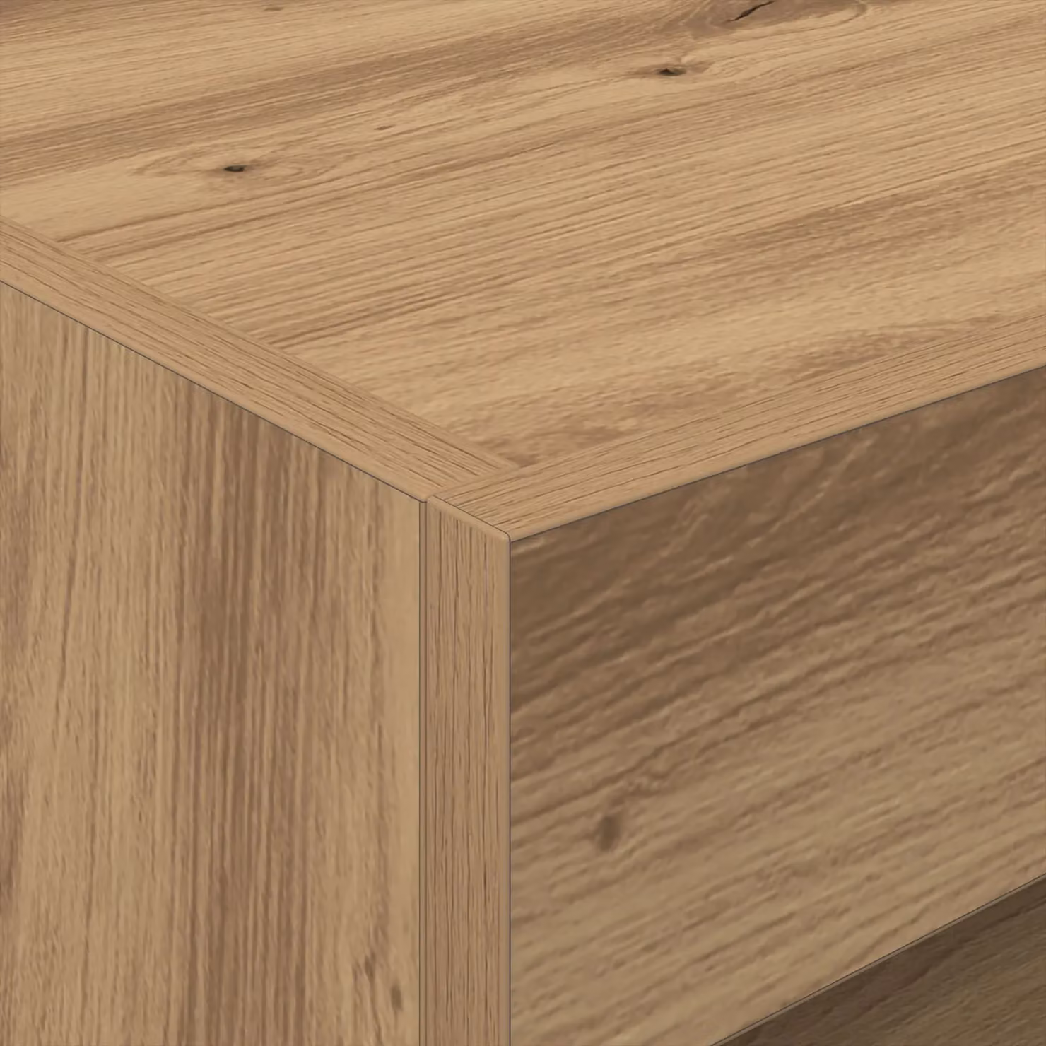 Berkfield Home Artisan Oak Bedside Cabinet with Integrated LED Lights, Brown, W: 50 cm, D: 40 cm, H: 45 cm – 4