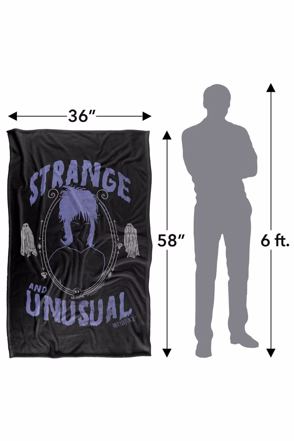 Warner Bros. Beetlejuice Strange and Unusual Super Soft Fleece Throw Blanket, Multicolour – 8
