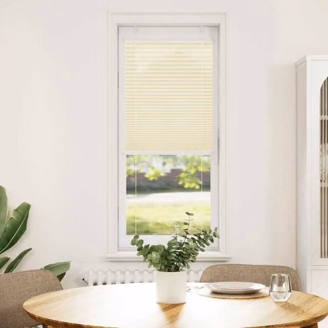Berkfield Home Single Pleat Corded Blind in Beige Polyester, W: 49.4 cm, H: 100 cm