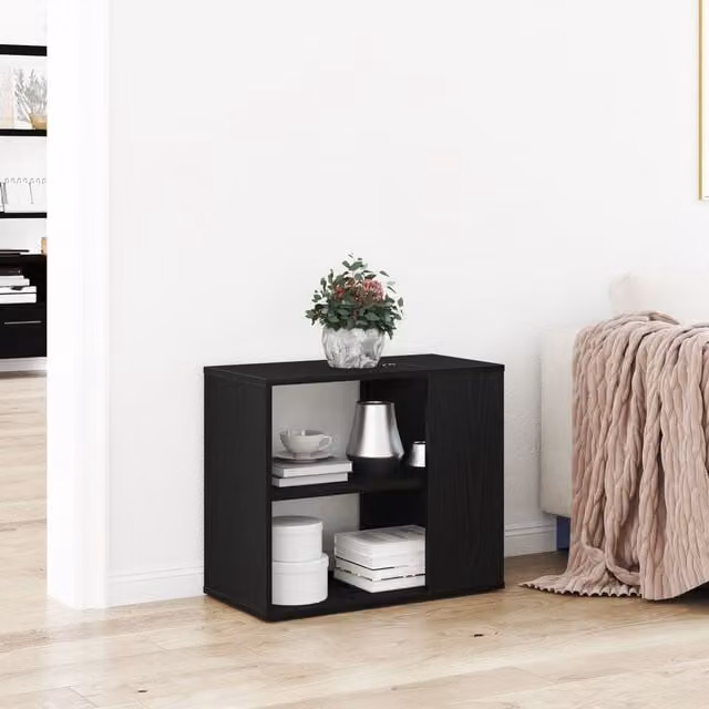 Berkfield Home Black Modern Sideboard in Matt MDF, W/D/H: 60 x 30 x 50 cm – 1