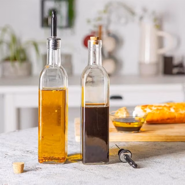 Argon Tableware Transparent Glass Jug with Cork Lid and Metal Wire Detail