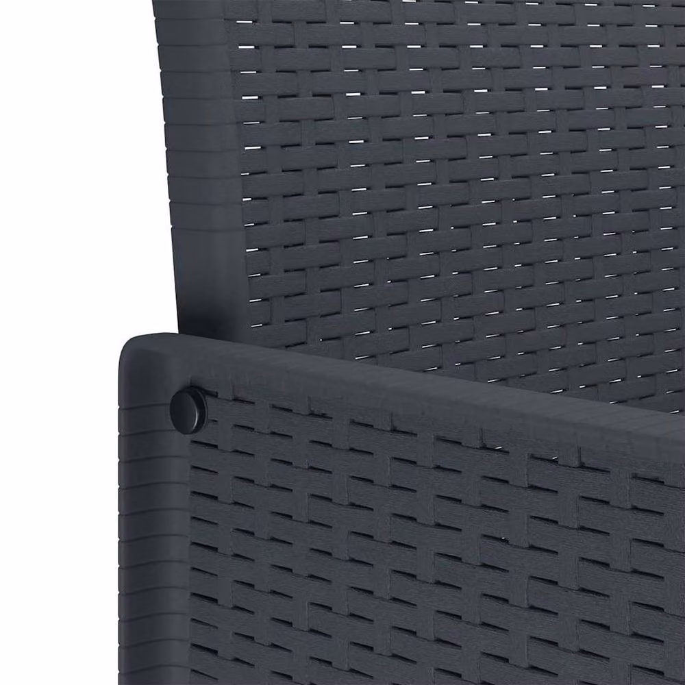 Berkfield Home 3 Piece Anthracite Poly Rattan Garden Dining Set in Dark Grey – 5