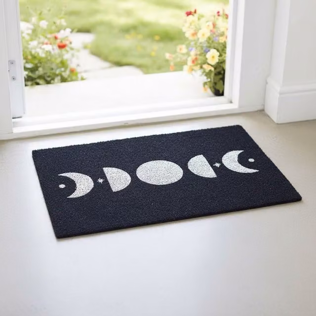 Kingsbury Gifts Blue Moon Phase and Stars Coir Doormat