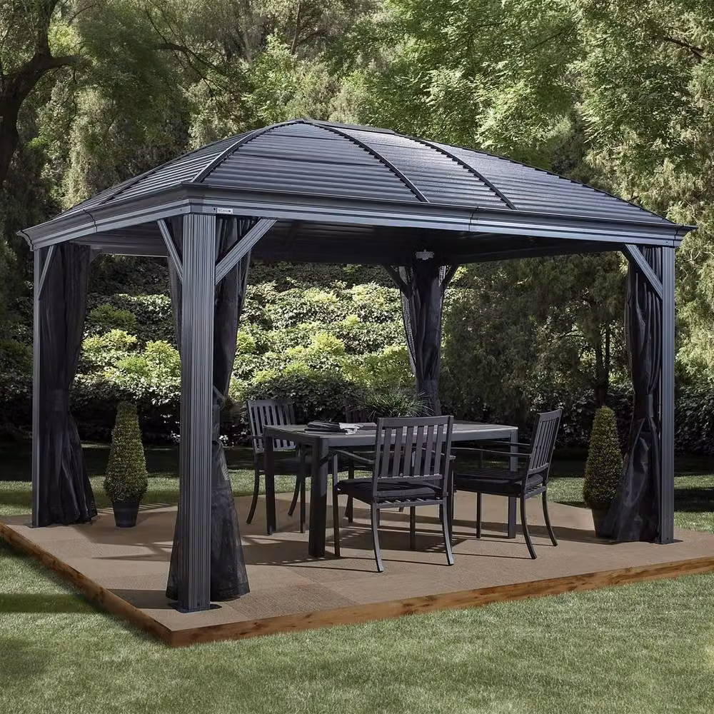 Sojag Moreno Gazebo in Grey with Metal Frame, W: 298 cm, D: 298 cm, H: 283.01 cm – 2