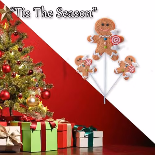 VFM e-Store Christmas Gingerbread Man Spray Festive Indoor Ornament, Brown, H 65 cm x W 20 cm x D 20 cm – 5