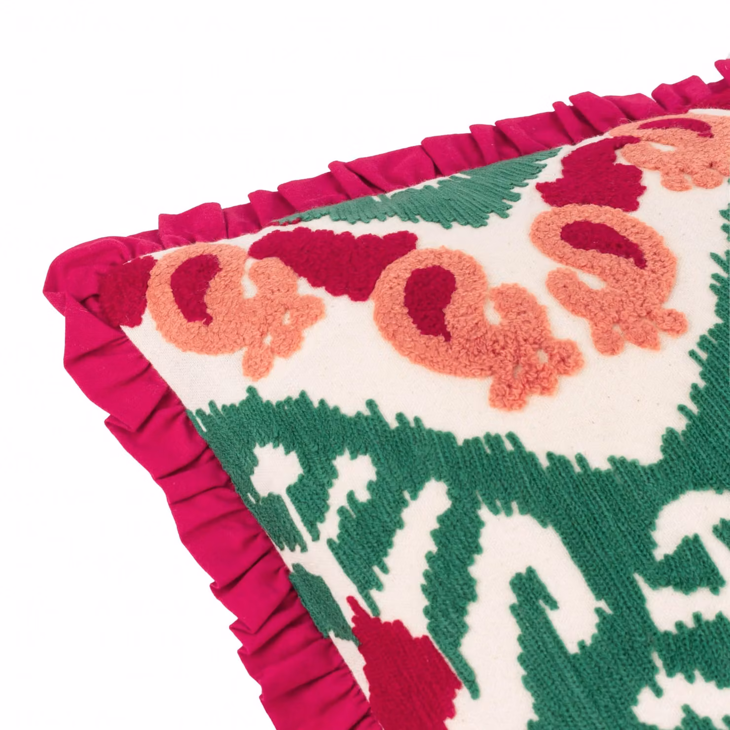Paoletti Henderson Embroidered Cotton Square Cushion in Pink, 45 x 45 cm – 4