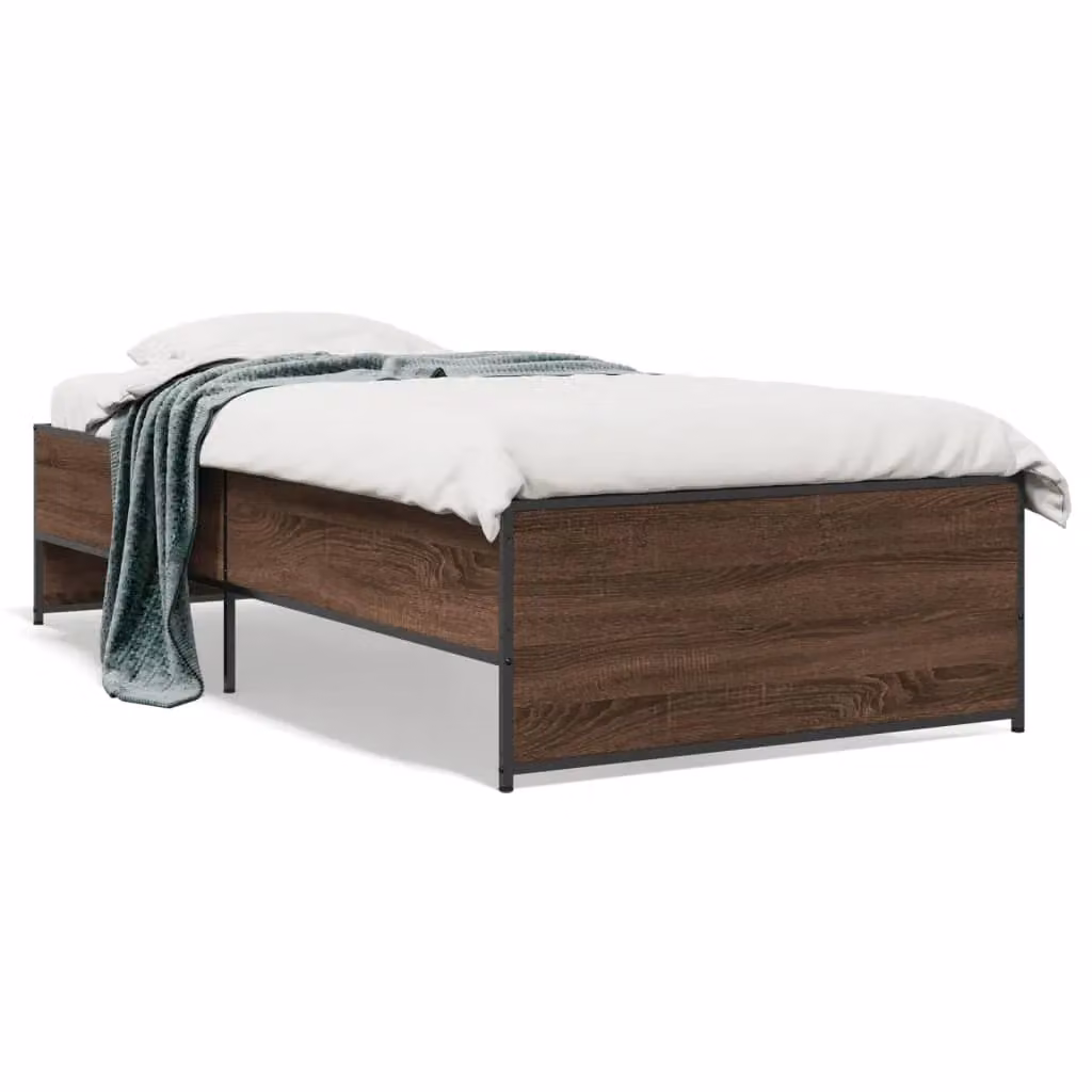 Berkfield Home Small Single Bed Frame in Brown Oak – 2