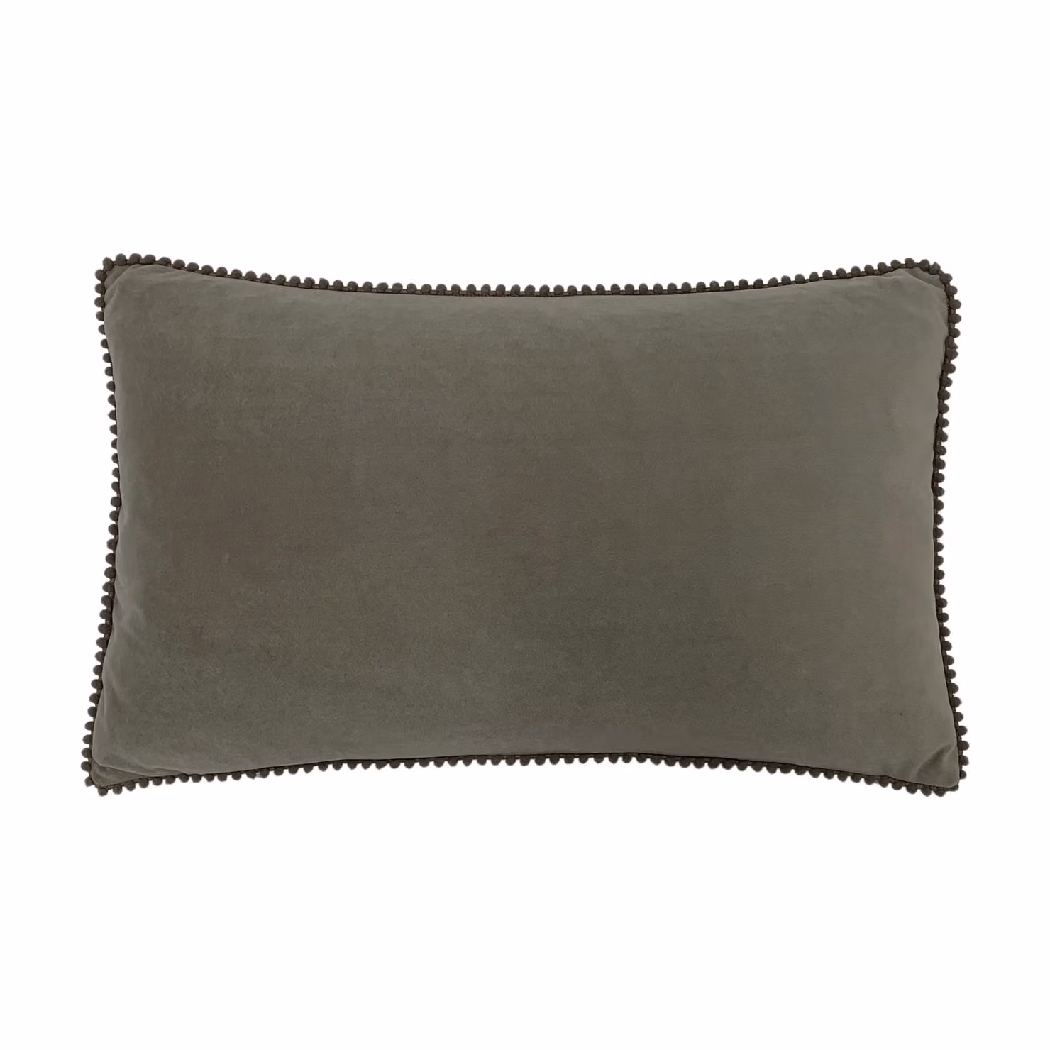 Furn Cosmo Soft Velvet Pom Pom Trimmed Cushion in Grey, W: 50 cm, H: 30 cm – 2