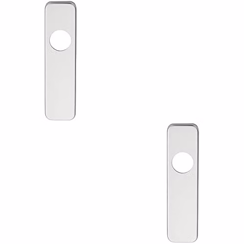 Loops 2 Pack Door Handle Latch Plates for Safety Levers, Brushed Silver Aluminium, W: 154 mm, H: 40 mm