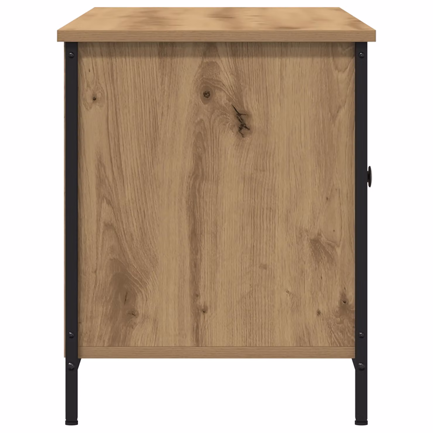 Berkfield Home Artisan Oak TV Cabinet in Brown with Steel Accents, W/D/H: 100 x 40 x 50 cm – 4