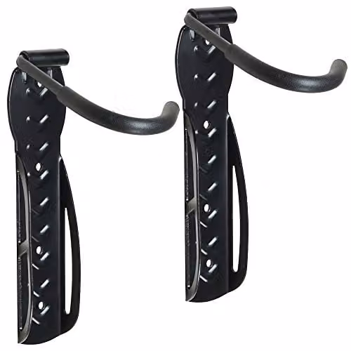 VonHaus Black Steel Wall Mounted Bike Storage Hooks, 2-Pack – 1