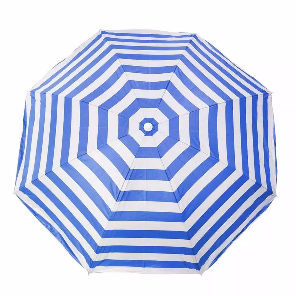 FLAVORA Blue Stripe Beach Tilting Parasol Umbrella for Patio and Garden with UPF 40 Protection – 2