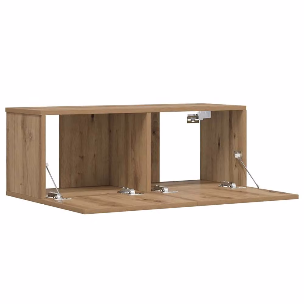 Berkfield Home Artisan Oak Wall Mounted TV Cabinet in Brown, W/D/H: 80 x 30 x 30 cm – 4