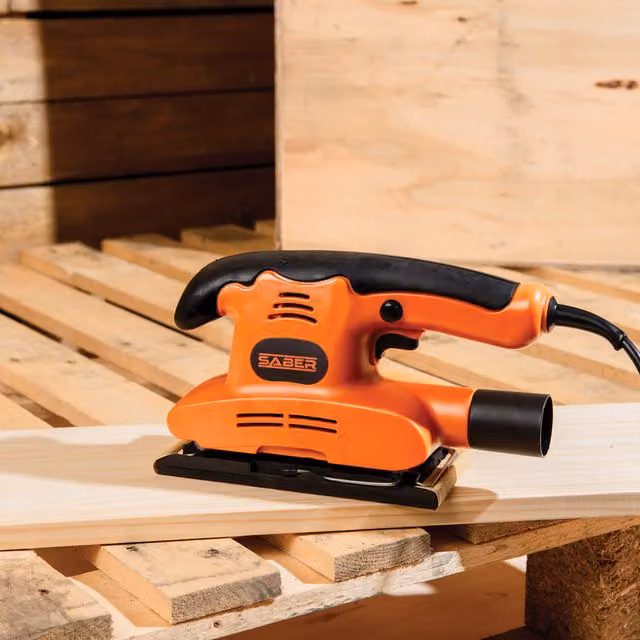 Saber Orange Mains Powered Benchtop Orbital Sheet Sander