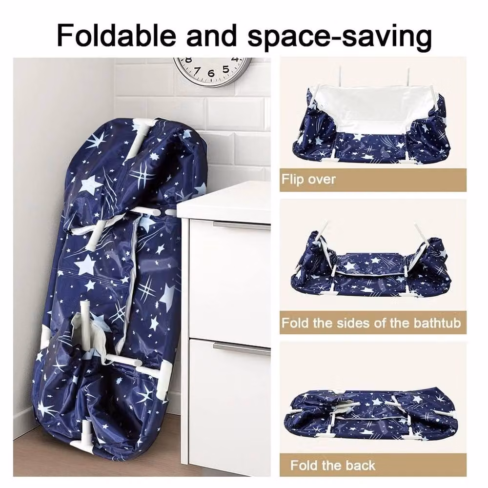 SPETLEK Foldable Portable Adult Soaking Bathtub in Blue – 3