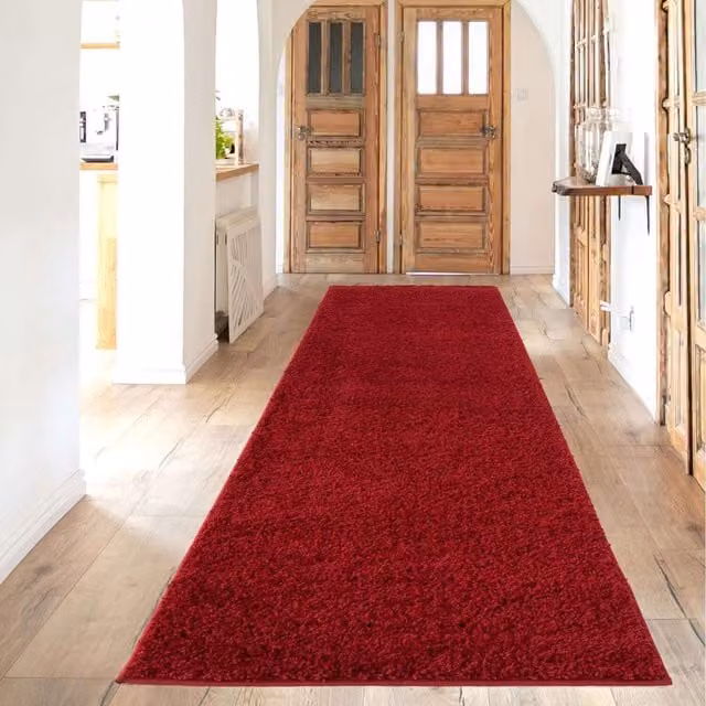 Myshaggy Collection Red Rectangular Rug, W/D: 80 x 300 cm