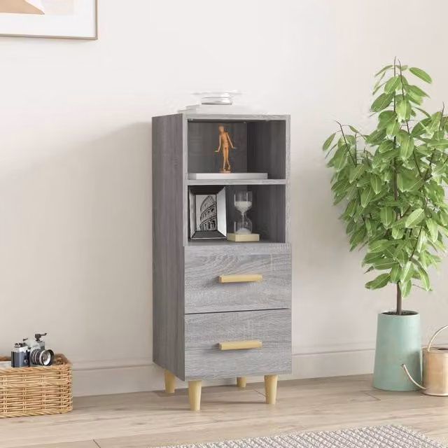 Berkfield Home Grey Sonoma Sideboard in Engineered Wood W/D/H: 34.5 x 34 x 90 cm – 1