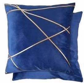 New Edge Blinds Fractal Cushion Cover in Blue, Velvet, W/D/H: 43 x 43 x 43 cm – 1