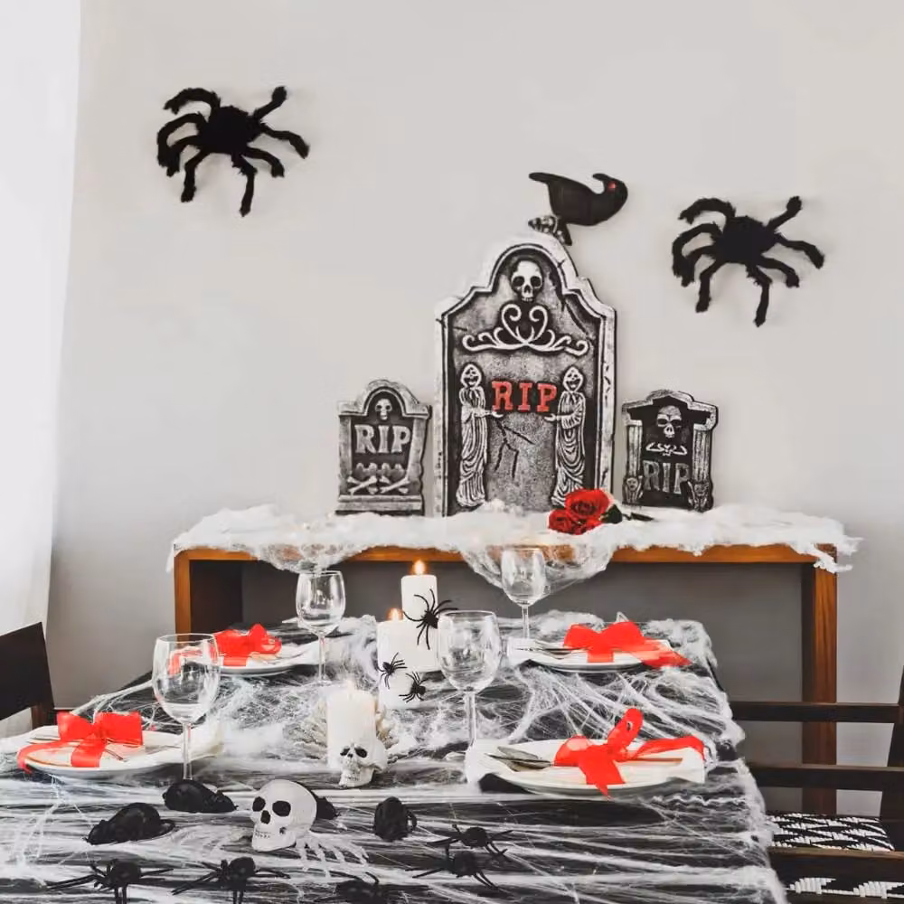 Garden Greatness 26pc Halloween Tombstone and Graveyard Accessory Set in Black and Red – 4