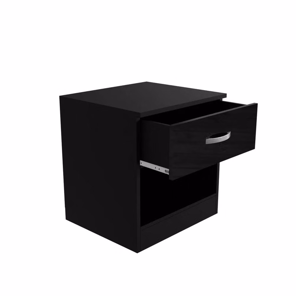 PAWNORA Modern Black Bedroom Bedside Table – 2