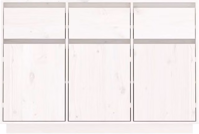 Berkfield Home White Solid Wood Pine Sideboard W/D/H: 110 x 34 x 75 cm – 1