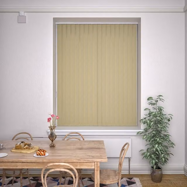 Terrys Kensington Plain Made to Measure Blackout Vertical Blind in Beige Textile