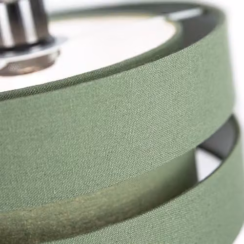 Happy Homewares Modern Green Linen Fabric Triple Tier Cylinder Ceiling Pendant Light Shade, Diameter: 26 cm – 3