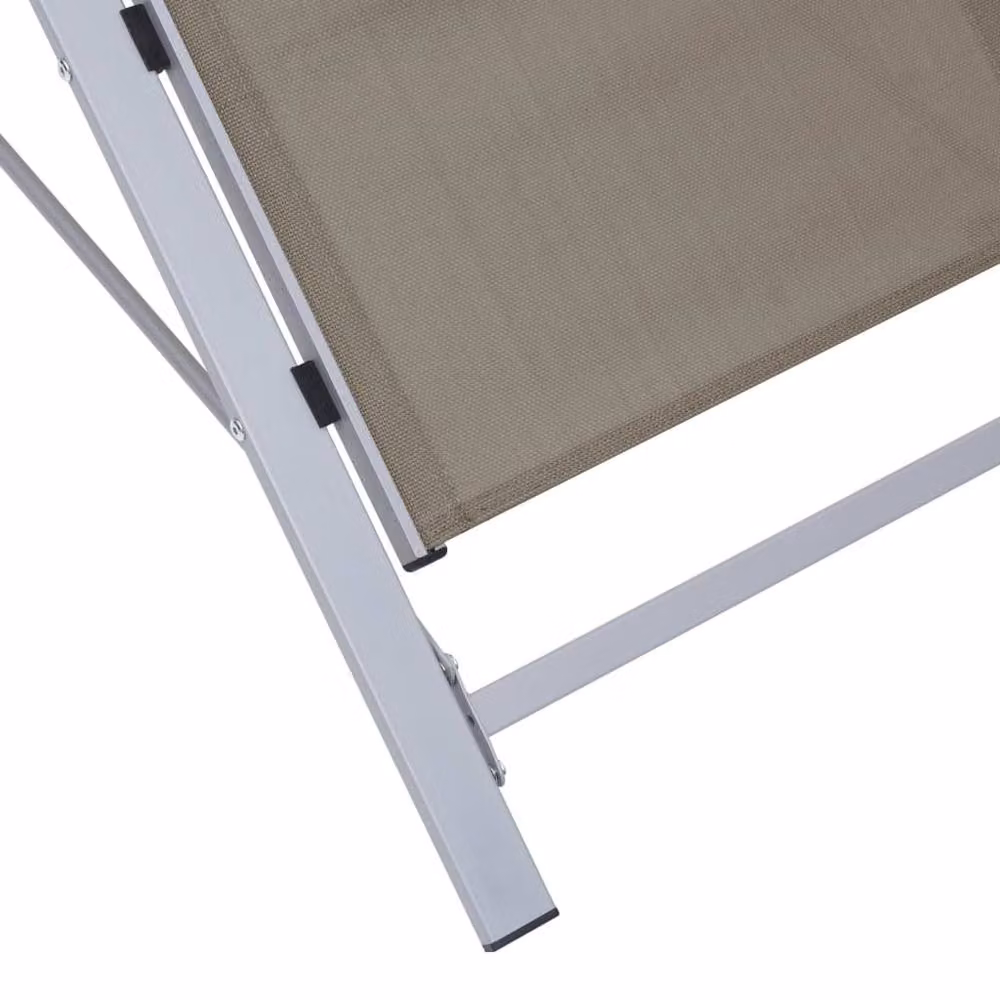 Berkfield Home Sunlounger with Powder Coated Aluminium Frame and Textilene Fabric in Beige – 2