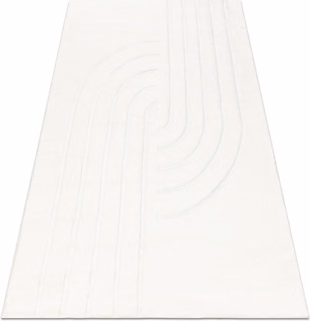 RugsX Curvy 11 Modern Rectangular Rug in White, W: 140 cm, L: 190 cm