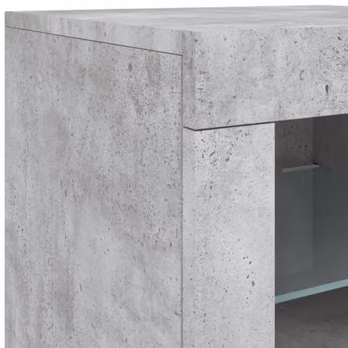vidaXL Set of 2 Modern Side Cabinets with Integrated LED Lighting in Concrete Grey – 3