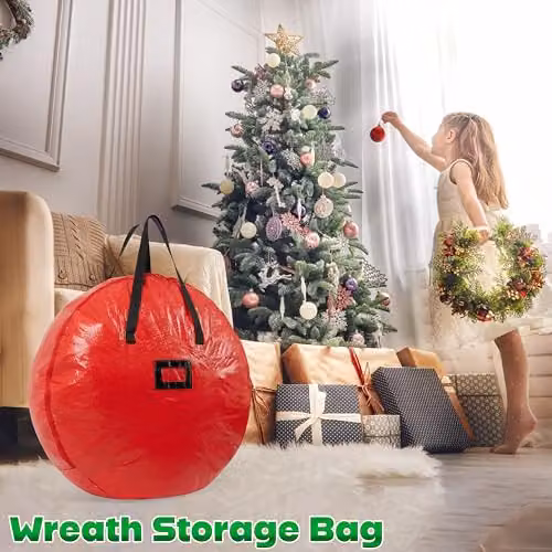 Deco Express Christmas Wreath Storage Bag in Red – 2