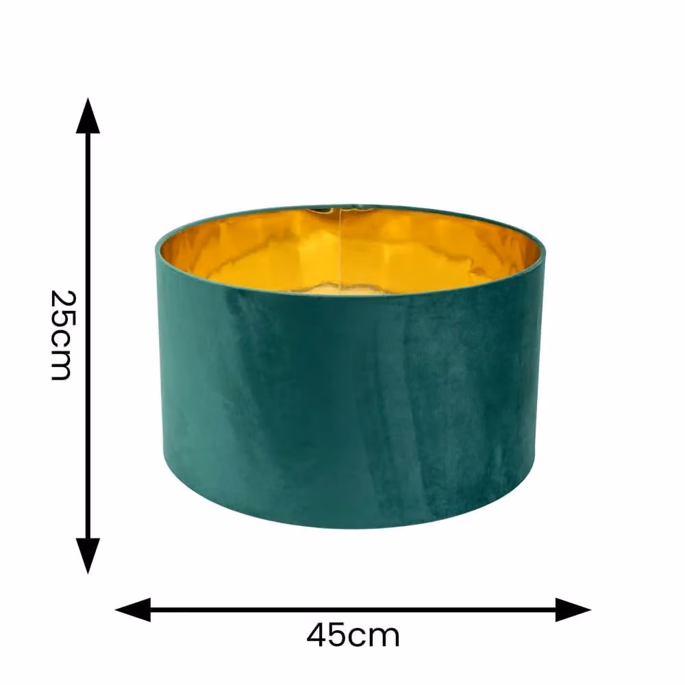 ValueLights Reni Small Green Velvet and Gold Pendant Ceiling Lamp Shade with Warm White Bulb, Width: 25 cm – 4