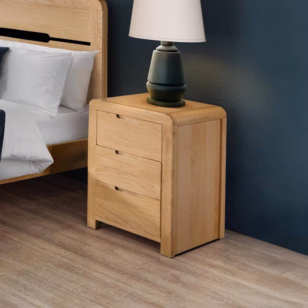Cheshire Premium Arc 3 Drawer Cashew Bedside Unit in Brown – 2