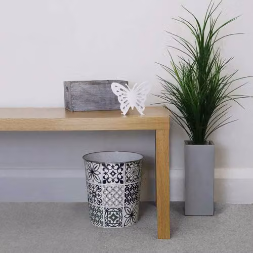 JVL Mosaic Navy Waste Paper Bin, Blue, W/D/H: 27 x 25 x 27 cm – 2