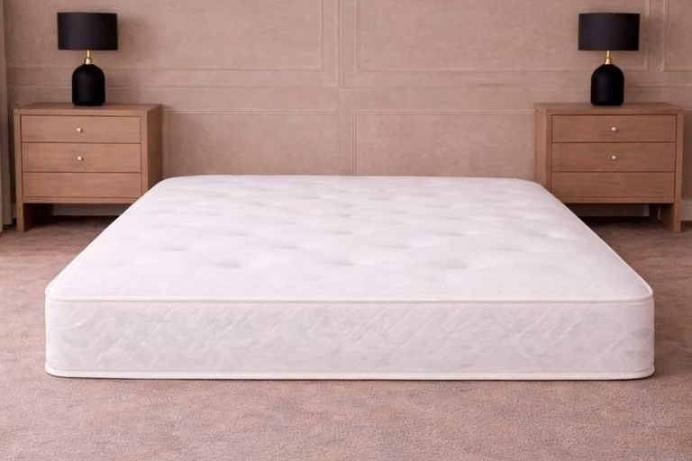Sloomy Berlin Naples Divan Set with 2 Drawers and 54 inch Headboard in Light Sand, Small Double, W/D/H: 120 x 200 cm