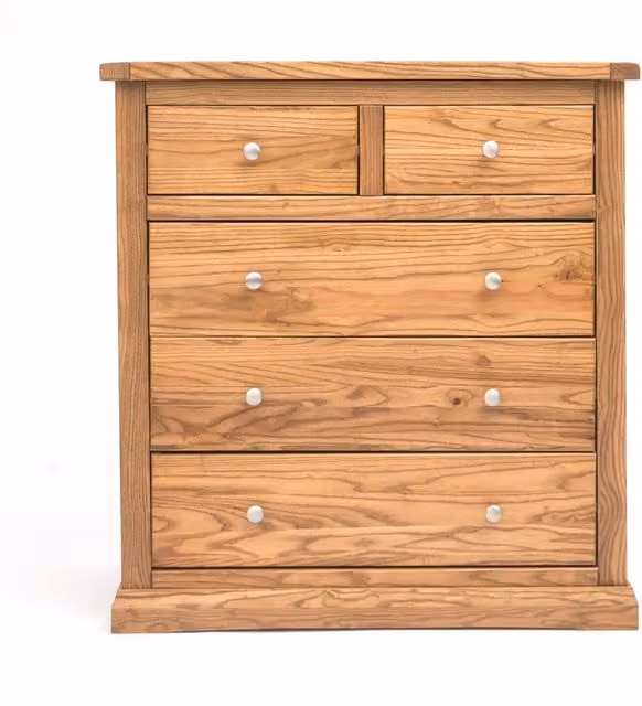Cabinet Bits Salerno 5 Drawer Chest of Drawers in Natural with Chrome Knobs