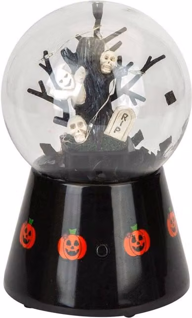 VFM e-Store Halloween Globe Light Up Tabletop Decoration, Black, W: 17 cm, D: 10 cm, H: 1 cm