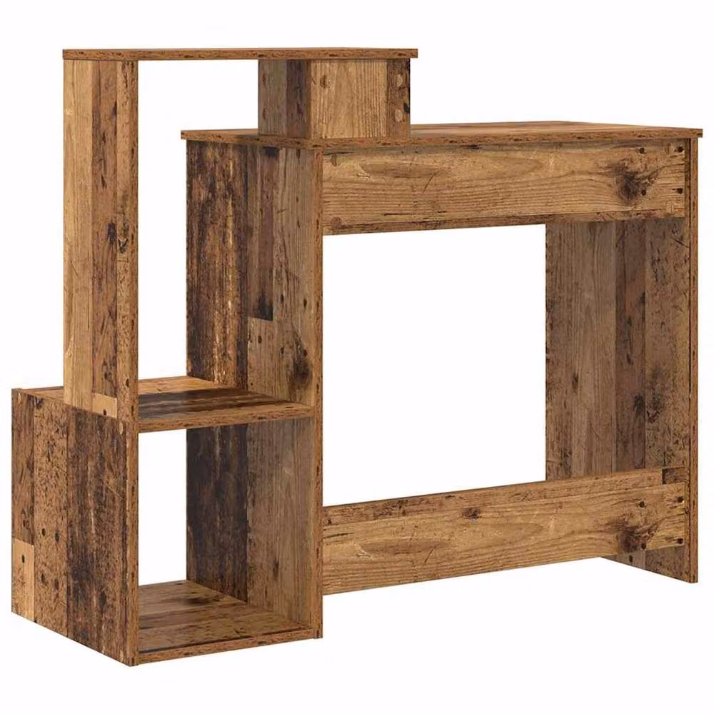 Berkfield Home Brown Rustic Computer Desk with Medium Storage in Engineered Wood – 5